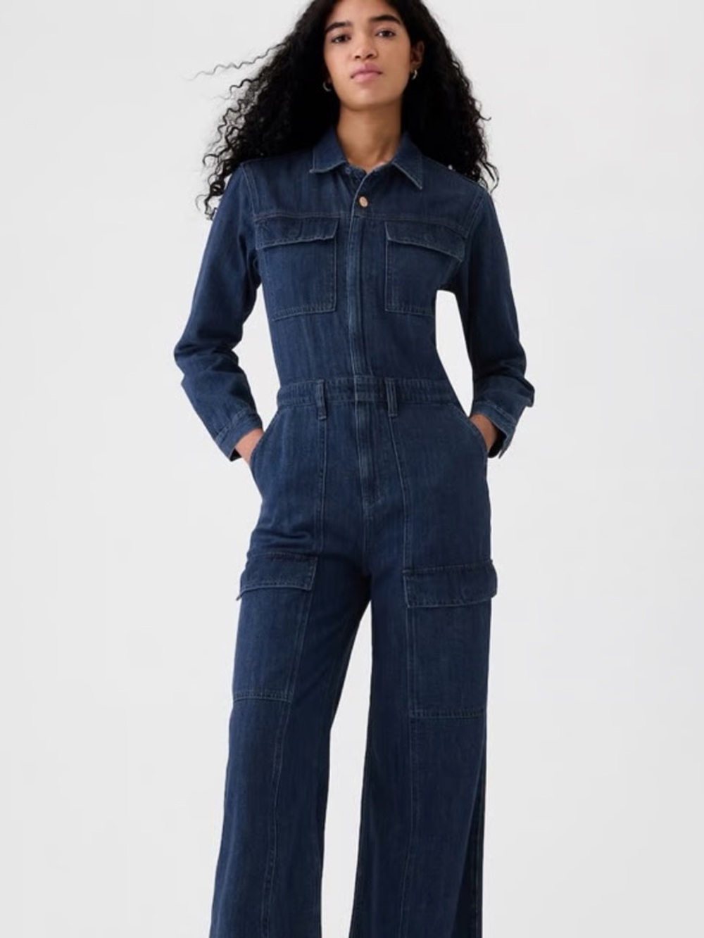 GAP Dark Blue Denim Utility Jumpsuit